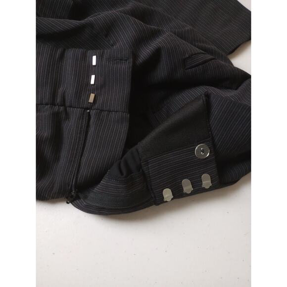 Apt 9 Women Dress Pants 10 Black Pin Striped Straight Leg - Picture 10 of 10